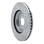 DFC Brake Rotor - Drilled and Slotted - Silver 631-21048L