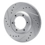 DFC Brake Rotor - Drilled and Slotted - Silver 631-37006L