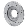 DFC Brake Rotor - Drilled and Slotted - Silver 631-37006L
