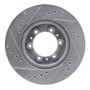 DFC Brake Rotor - Drilled and Slotted - Silver 631-37008R