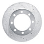 DFC Brake Rotor - Drilled and Slotted - Silver 631-40047R