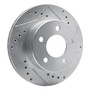 DFC Brake Rotor - Drilled and Slotted - Silver 631-42022R