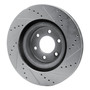 DFC Brake Rotor - Drilled and Slotted - Silver 631-40013L
