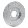 DFC Brake Rotor - Drilled and Slotted - Silver 631-45006R