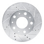 DFC Brake Rotor - Drilled and Slotted - Silver 631-40114R