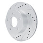 DFC Brake Rotor - Drilled and Slotted - Silver 631-42015L
