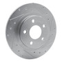 DFC Brake Rotor - Drilled and Slotted - Silver 631-45009R