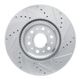 DFC Brake Rotor - Drilled and Slotted - Silver 631-46047L