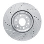DFC Brake Rotor - Drilled and Slotted - Silver 631-46047R