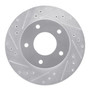 DFC Brake Rotor - Drilled and Slotted - Silver 631-45001L