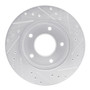 DFC Brake Rotor - Drilled and Slotted - Silver 631-45001L