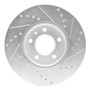 DFC Brake Rotor - Drilled and Slotted - Silver 631-45045L