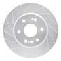 DFC Brake Rotor - Drilled and Slotted - Silver 631-47080L