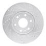 DFC Brake Rotor - Drilled and Slotted - Silver 631-47080L