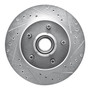 DFC Brake Rotor - Drilled and Slotted - Silver 631-48015R