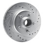 DFC Brake Rotor - Drilled and Slotted - Silver 631-48015R