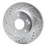 DFC Brake Rotor - Drilled and Slotted - Silver 631-47008L