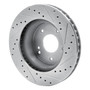 DFC Brake Rotor - Drilled and Slotted - Silver 631-47008L