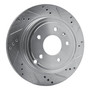 DFC Brake Rotor - Drilled and Slotted - Silver 631-47071R