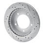 DFC Brake Rotor - Drilled and Slotted - Silver 631-47059L