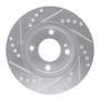 DFC Brake Rotor - Drilled and Slotted - Silver 631-54063R