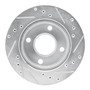 DFC Brake Rotor - Drilled and Slotted - Silver 631-54007L