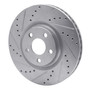 DFC Brake Rotor - Drilled and Slotted - Silver 631-54095L