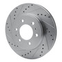DFC Brake Rotor - Drilled and Slotted - Silver 631-54215L