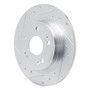 DFC Brake Rotor - Drilled and Slotted - Silver 631-59073L