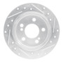 DFC Brake Rotor - Drilled and Slotted - Silver 631-63015L