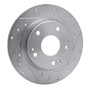 DFC Brake Rotor - Drilled and Slotted - Silver 631-59059R