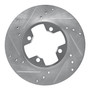 DFC Brake Rotor - Drilled and Slotted - Silver 631-67005L