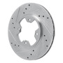 DFC Brake Rotor - Drilled and Slotted - Silver 631-67005L