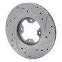 DFC Brake Rotor - Drilled and Slotted - Silver 631-67008L