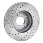 DFC Brake Rotor - Drilled and Slotted - Silver 631-68002R