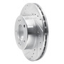 DFC Brake Rotor - Drilled and Slotted - Silver 631-72004L
