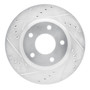 DFC Brake Rotor - Drilled and Slotted - Silver 631-67064L