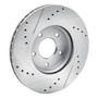 DFC Brake Rotor - Drilled and Slotted - Silver 631-67106R