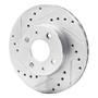 DFC Brake Rotor - Drilled and Slotted - Silver 631-67037L