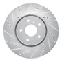 DFC Brake Rotor - Drilled and Slotted - Silver 631-68014L