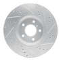 DFC Brake Rotor - Drilled and Slotted - Silver 631-68014L