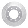 DFC Brake Rotor - Drilled and Slotted - Silver 631-67101L