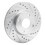 DFC Brake Rotor - Drilled and Slotted - Silver 631-67056R