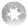 DFC Brake Rotor - Drilled and Slotted - Silver 631-67079L