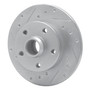 DFC Brake Rotor - Drilled and Slotted - Silver 631-74010L