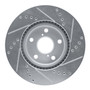 DFC Brake Rotor - Drilled and Slotted - Silver 631-75005L