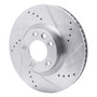DFC Brake Rotor - Drilled and Slotted - Silver 631-74057D