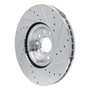 DFC Brake Rotor - Drilled and Slotted - Silver 631-74058L