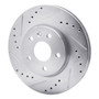 DFC Brake Rotor - Drilled and Slotted - Silver 631-74037L