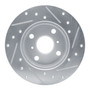 DFC Brake Rotor - Drilled and Slotted - Silver 631-76017L